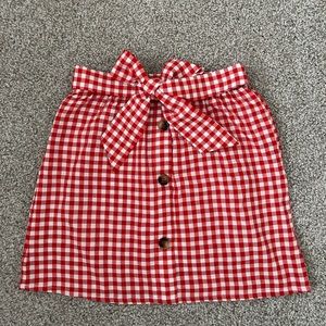 Gingham High waist Bow Skirt